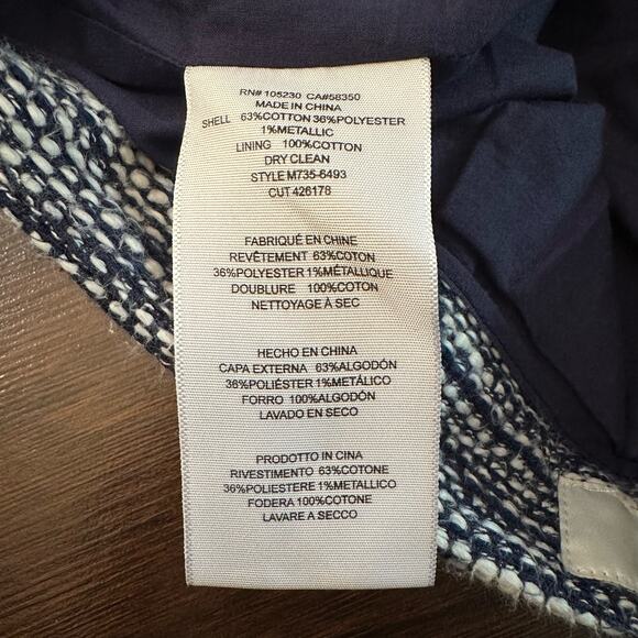 Joie blue & white tweed shorts size 8 - Picture 7 of 10